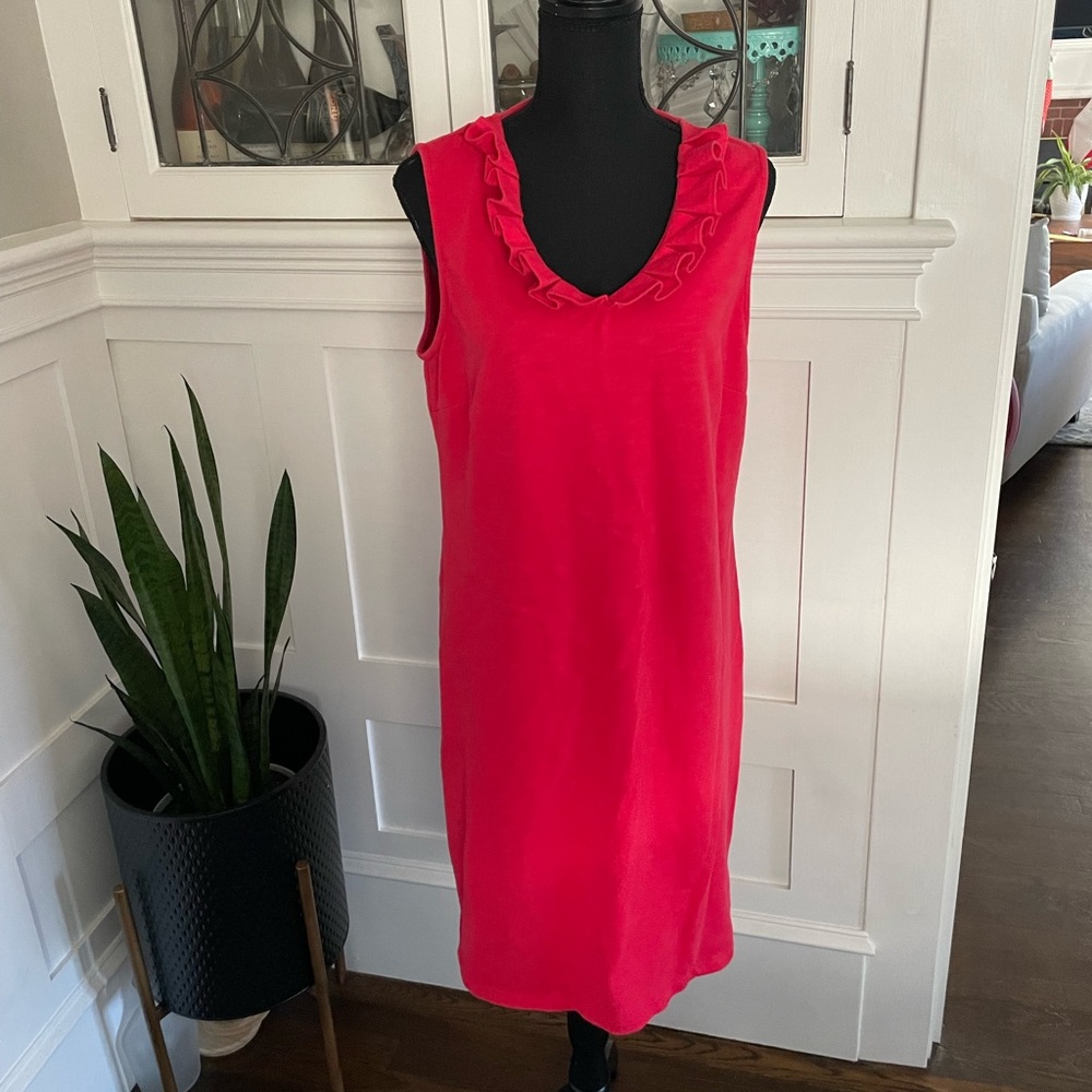 Red cotton Talbots dress - Picture 1 of 6